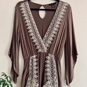 Lace scalloped romper